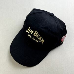 Jim Bean Hat Cap Strapback Black Bourbon Whiskey Alcohol Liquor Kentucky Logo